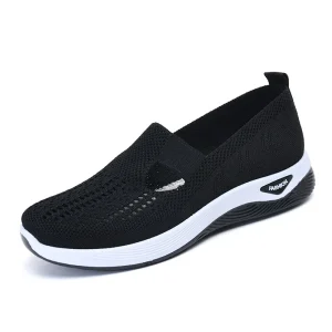 Women’s Casual Flat Shoes for Summer Comfortable Sports Walking Style Cushioning Breathable Anti Slip Lace Up for Outdoor Use