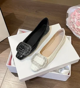 Women’s Casual Flats Fly Woven Shoes Bow On Plus Size Work Cross Border for Spring Summer Autumn Slip On Fashion Trend