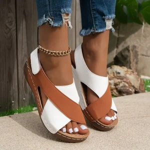 Women’s Casual High heeled Sandals with Open toe Design Summer Beach Slippers New Style for Spring