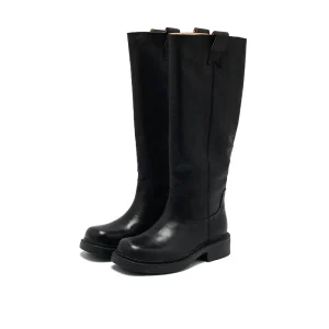 Women’s Casual Lace Up Knee High Boots Genuine Leather Comfort Soft Winter