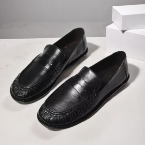 Women’s Casual Leather Flat Loafers Comfortable Soft Slip On Genuine Leather Insole Bow Daily Wear Factory Direct Sales