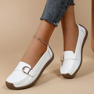 Women’s Casual Lightweight Breathable Summer Loafers High Soft Surface Flat Shoes Slip-On Closure Comfortable Large Size