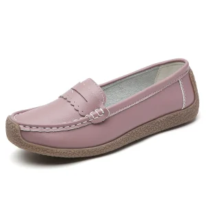 Women’s Casual Loafers Slip-On Flat Shoes Lightweight Anti-Slippery Breathable Soft Upper Size 35-41