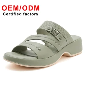 Women’s Casual Non-slip Arch Support Buckle Beach Wedge Heel Slippers Outdoor Beach Shoes Fashion Shoes