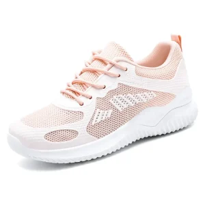 Women’s Casual Pink Sports Shoes Comfortable and Breathable Walking and Running Shoes Rubber Tread