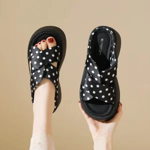Women’s Casual Platform Slippers Summer Outdoor Anti-slip Loafers Half Slippers