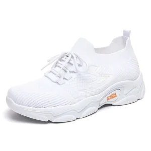 Women’s Casual Running Shoes Fly Knit Upper Closed Toe Breathable Sports