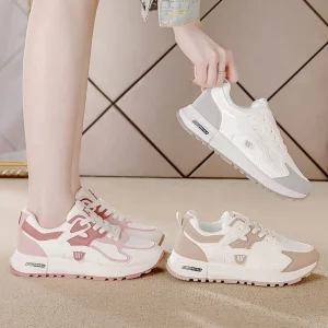 Women’s Casual Shoes Breathable Solid Color Comfortable Slip-on Round Toe Platform Soft Sole Travel Shoes