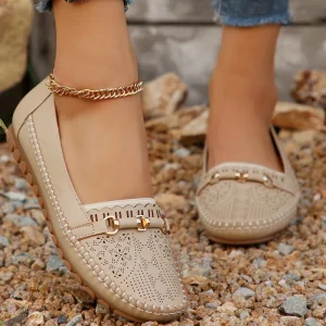 Women’s Casual Shoes Hollow Out Pattern Slip-on Loafers