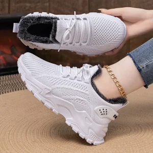 Women’s Casual Shoes New Winter Style with Cotton Lining Thick Sole Thick Upper Simple Short Design Solid Color Version