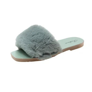 Women’s Casual Slippers with Open Toe Soft Bottom and Anti-Slip Feature for Winter Outdoors