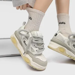 Women’s Casual Sneaker Soft Bottom Fashionable Comfortable Breathable Anti-Slippery Walking Height Increasing Platform