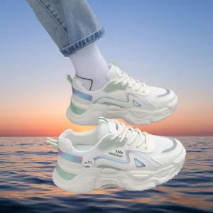 Women’s Casual Sneakers Breathable Comfortable Mesh Surface Wear-resistant Thick-soled Anti-slip Waterproof