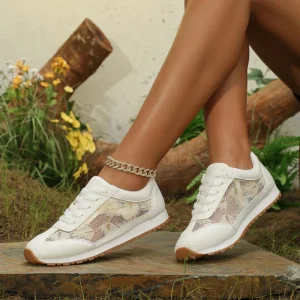 Women’s Casual Sneakers Factory Price Soft Comfort Classic Trend Lace Up Walking Style Shoes
