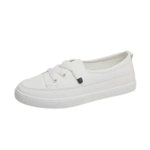 Women’s Casual Soft Sole Ladies Shoes Flat Heel Shallow Mouth Casual Sneakers Casual Small White Sneakers