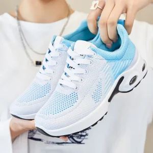Women’s Casual Sports Cross-Training Fashion Sneakers Lace-Up Runners Mesh Upper Printed Design Summer Walking Shoes