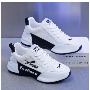 Women’s Casual Sports Shoes Comfortable Soft Leather PU Insole Height Increasing Lace Up Fashionable Walking Shoes for Winter