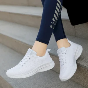Women’s Casual Sports Sneakers Breathable Lightweight Leather Athletic Walking Running Shoes Cross Border Design