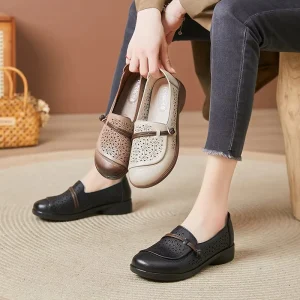 Women’s Casual Thick Bottom Slip-On Shoes for Winter Breathable Lightweight PU Upper Fashion Trend Slip Resistant