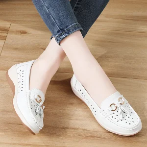 Women’s Casual Wedge Loafers Lightweight Lady Slip On Shoes for Daily Wear