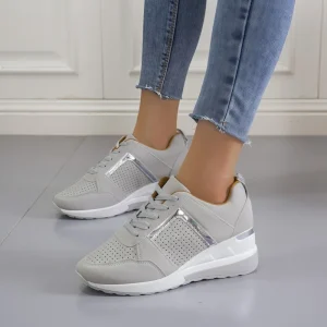 Women’s Casual Winter Walking Shoes Knit Non slip Hard Wearing Soft Mesh Rubber Outsole PU Midsole Lining Button Closure Wedges