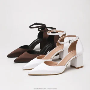 Women’s Chunky Heel Ankle Strap Shoes Comfortable Work Bridal PU Upper Rubber Outsole