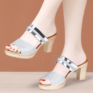 Women’s Chunky Heel Sandals Thick Open Toe Ankle Strap Summer Dress Shoes