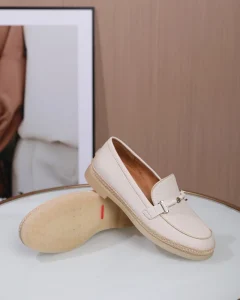 Women’s Classic Korean Style Soft Breathable Lightweight Genuine Leather Toe Casual Loafers