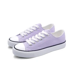 Women’s Classic Low Top Canvas Sneakers Breathable Lace Up Walking Shoes for Daily Wear Comfortable Stylish (ODM/OEM)