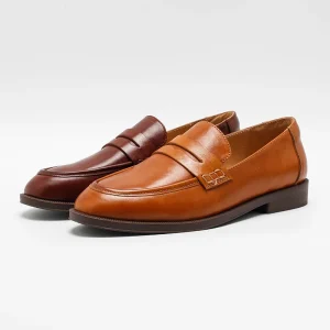 Women’s Classic Penny Loafer Flats Comfortable Slip On Breathable Dress Shoes Genuine Leather Upper