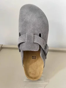 Women’s Classic Suede Clogs Mules Genuine Leather Flat EVA Outsole Thick Soles Summer Biomechanical Foot Anti-slip