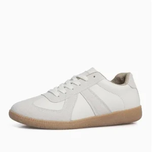 Women’s Classic White PU Leather Sneakers Retro Gum Sole Casual Walking Shoes