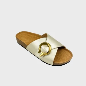 Women’s Clog Cork Chunky Slippers Shoes Buckle Adjustable Width Open Round Toe Arch Support Comfortable Platform Slide Slippers