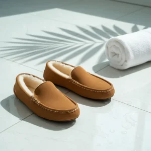 Women’s Closed Toe Breathable Soft Rubber Sole Slippers Cow Suede Upper Material Spring Winter