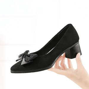 Women’s Closed Toe Pointed Toe Light Comfort Summer Autumn Formal High Square Heel Pumps Heeled Sandals Wedding Shoes