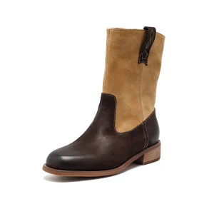 Women’s Color Block Chelsea Calf Boots Waterproof Rubber Outsole Lightweight Breathable