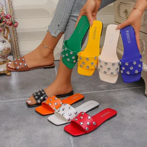 Women’s Comfort Anti Slip Open Luxury Sandals Flat Lady Slippers Beach Outdoor Designer Casual Slippers