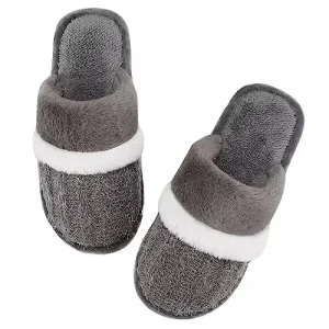 Women’s Comfortable Anti-Slip Slippers Soft Cotton Plush Warm Home Toe Slides
