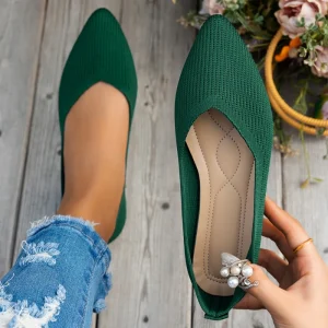 Women’s Comfortable Ballet Dress Flats Breathable Slip On Loafers with Pointed Toe Summer and Autumn Walking Shoes