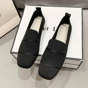 Women’s Comfortable Casual Composite Toe Flat Slip-On Breathable Shoes