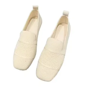Women’s Comfortable Casual Composite Toe Flat Slip On Breathable Shoes