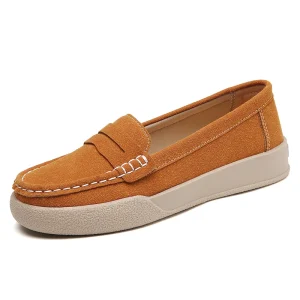 Women’s Comfortable Casual Loafers in Black Brown Beige Sizes 35 41 Soft Leather Flat Sandals Closed Toe