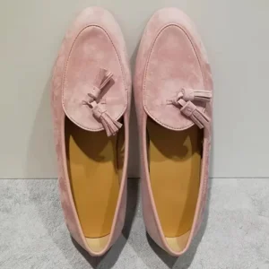 Women’s Comfortable Genuine Leather Slip On Loafer Shoes Anti Slip Flat Casual Tassel Design Embroidered Autumn Winter