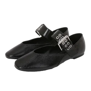 Women’s Comfortable Lightweight Ballet Flat Shoes PU Insole Toe Loop Buckle Detail Slip On Closure Daily Spring Summer Autumn