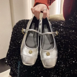 Women’s Comfortable Open Strap Mary Jane Flat Sandal Design Soft Toe Strap Loafers for Summer Spring Autumn Boat Shoes