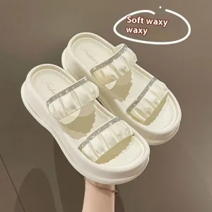 Women’s Comfortable PVC for Slippers Lightweight Wear Resistant Platform Sandals Non Slip Wear Resistant Printed Design