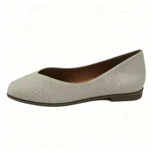 Women’s Comfortable Slip On Flat Shoes with Square Toe Breathable Perforated Design for Casual Work in Spring Summer Autumn