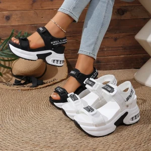 Women’s Comfortable and Trendy Sports Sandals. Versatile Wedge Platform Thick soled High heeled Women’s Shoes.