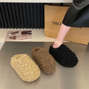Women’s Cotton Closed Toe Slippers for Keeping Warm Home Slippers