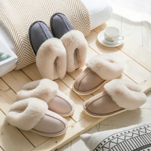 Women’s Cotton Slippers Autumn Winter Home Couple Warm Plush Man Slippers Shoes
